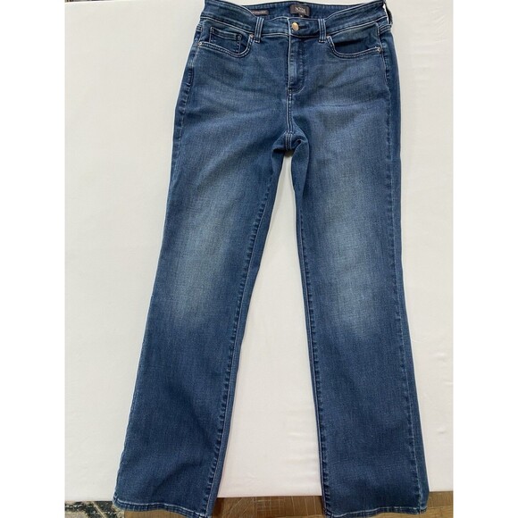 NYDJ Denim - NYDJ Jeans Womens 10 Blue Marilyn Straight Lift Tuck Stretch Medium Wash Denim